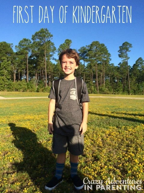 Baby Dude first day of kindergarten