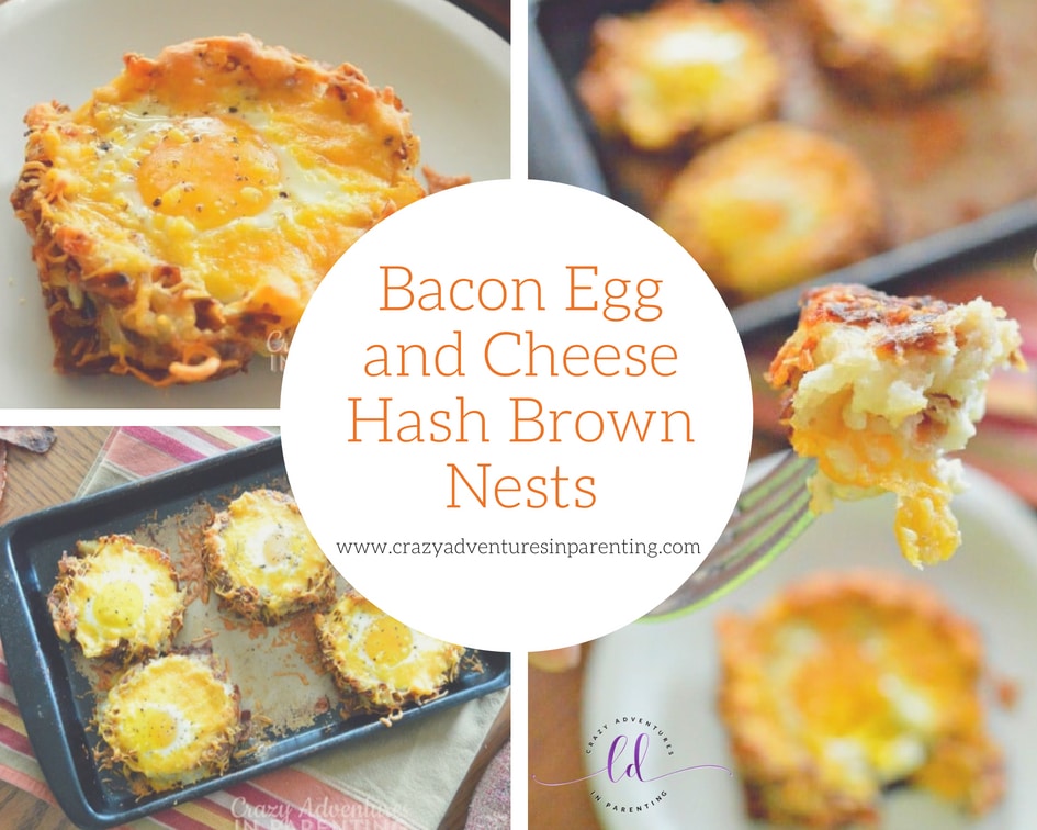 Bacon Egg and Cheese Hash Brown Nests