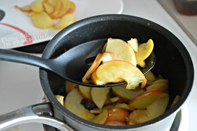 remove apple slices to cool