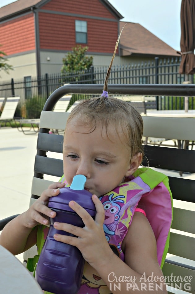 snack and drink at the pool