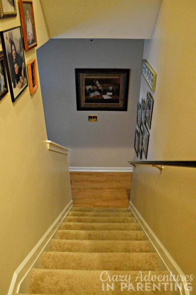 view from up the stairs to the bottom