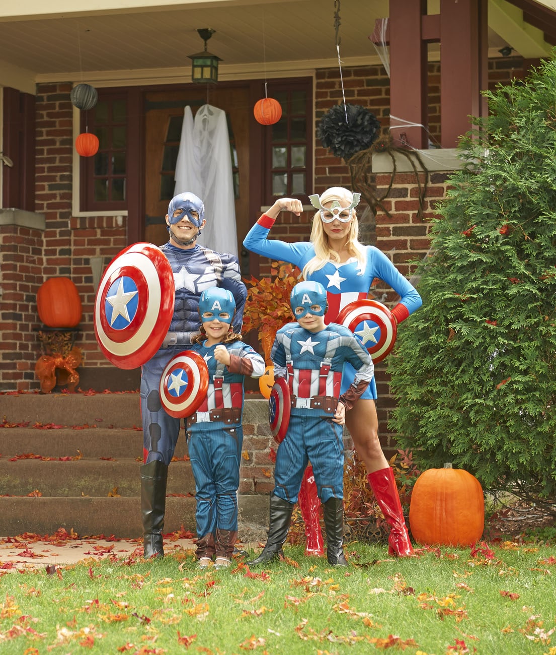 Captain America costumed family