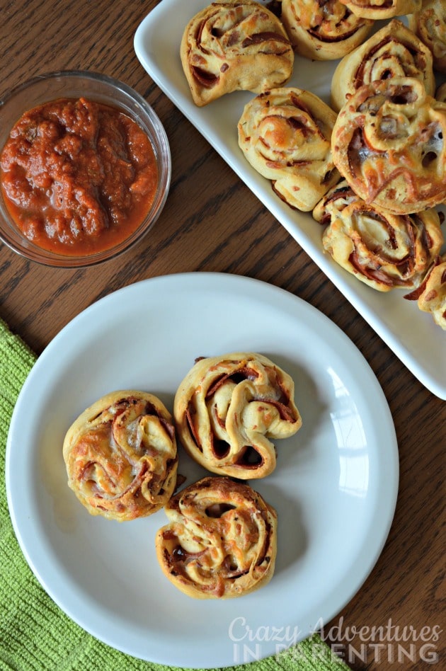 Homemade Pizza Rolls plated