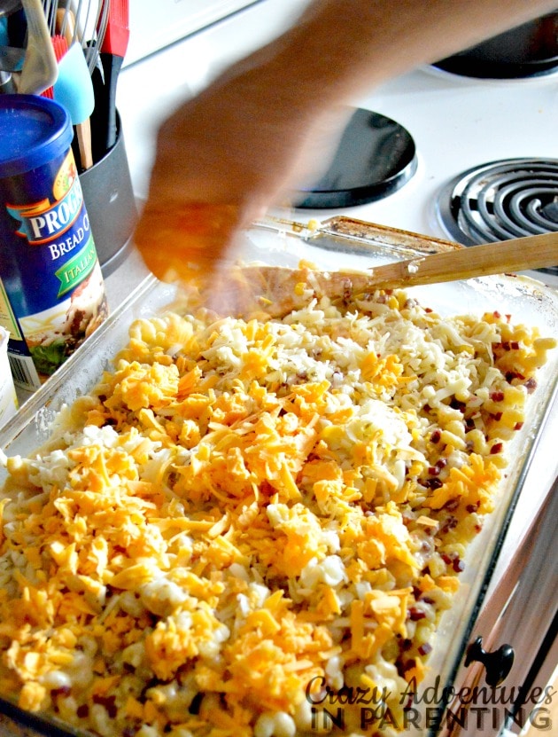 adding cheddar on top