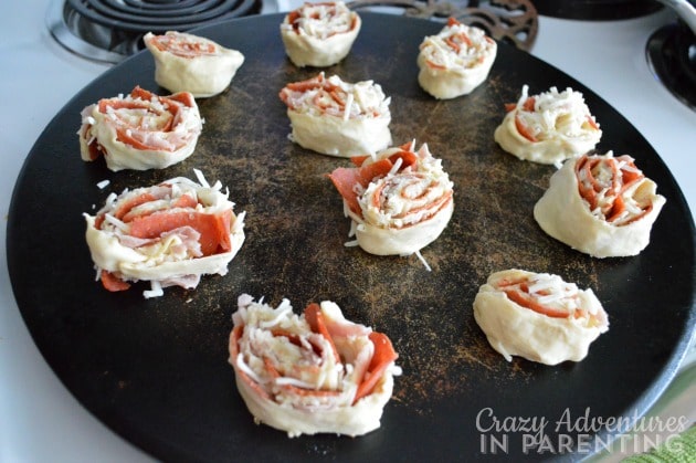 homemade pizza rolls ready for the oven