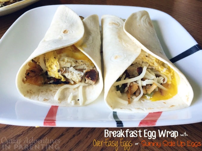 Breakfast Egg Wrap with Over-Easy Eggs or Sunny Side Up Eggs