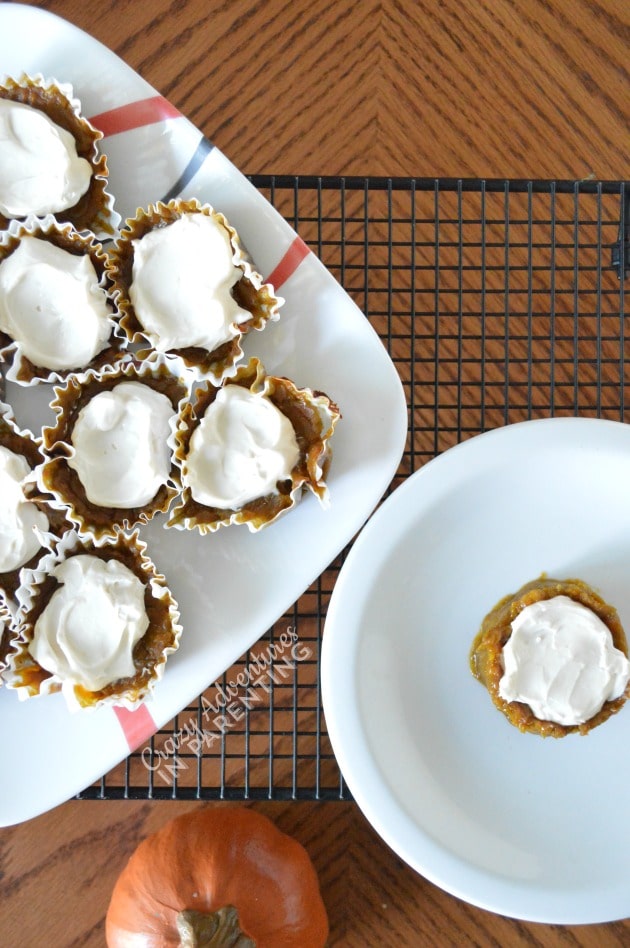 Grain-free Gluten-Free Pumpkin Pie Cupcakes on a Plate