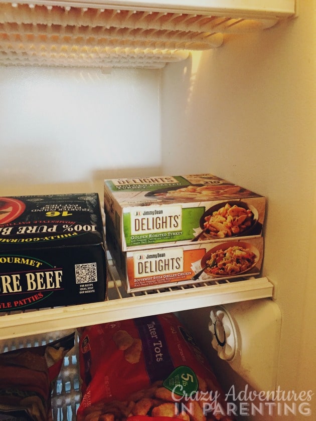 Jimmy Dean Delights entrees in the freezer