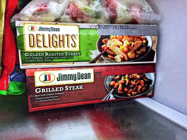 Jimmy Dean dinners in the freezer