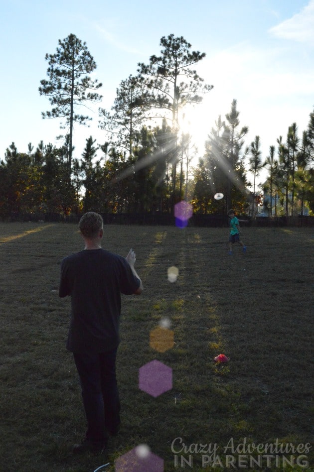 frisbee with daddy