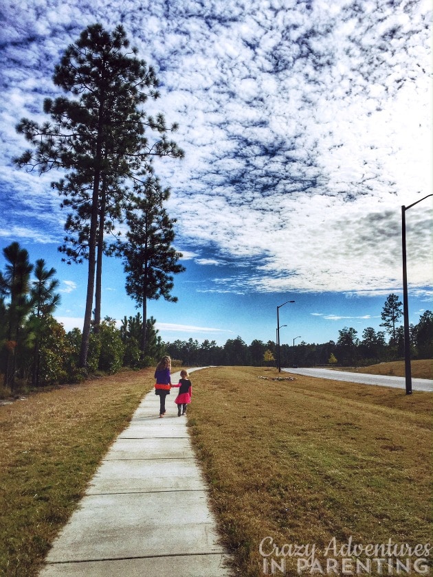 sisters walking