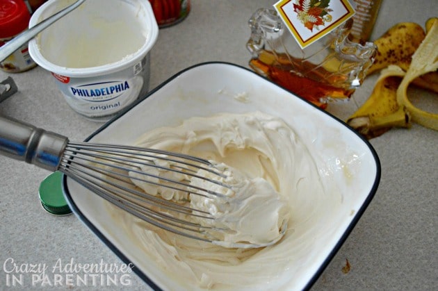 whipped cream cheese with pure maple syrup