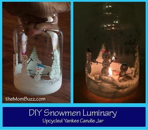 DIY Fingerprint Snowman Luminary