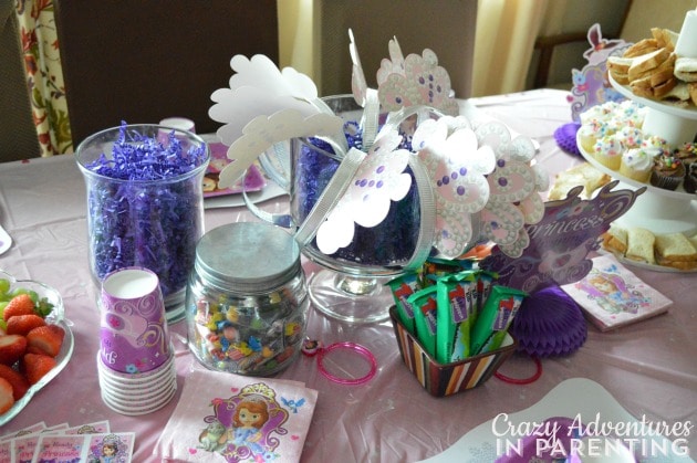 DisneyKids Princess Playdate tiaras and snacks set-up