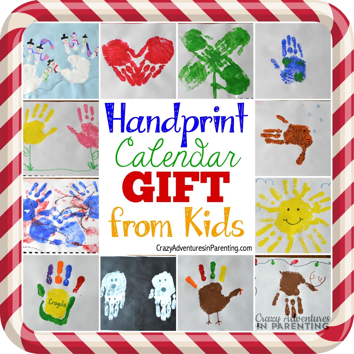 Holiday Handprint Calendar Gift from Kids