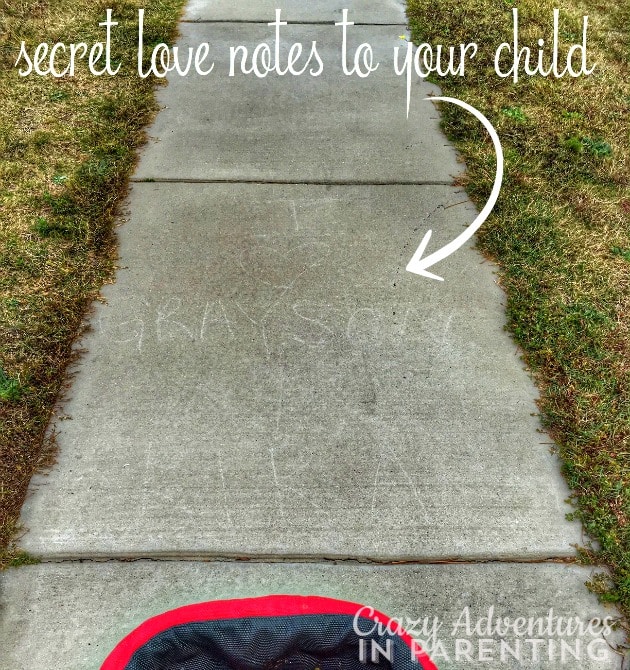 secret love note on the sidewalk