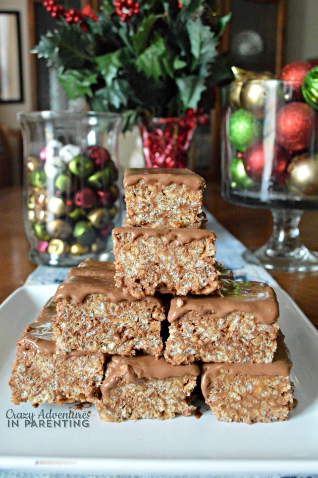 plated gourmet fudge crispy treats