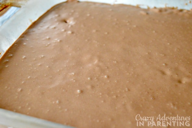 pour fudge layer over top