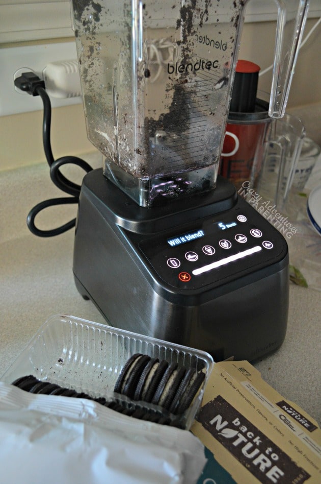 Chopping cookies for milkshakes in the Blendtec