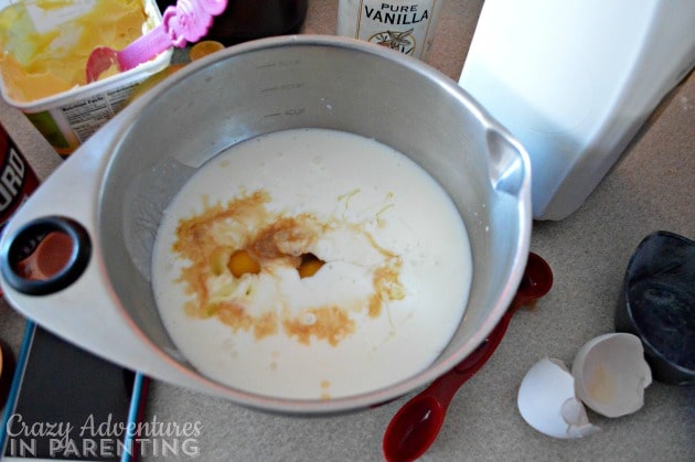 Cinnamon Roll Pancake Bake liquid