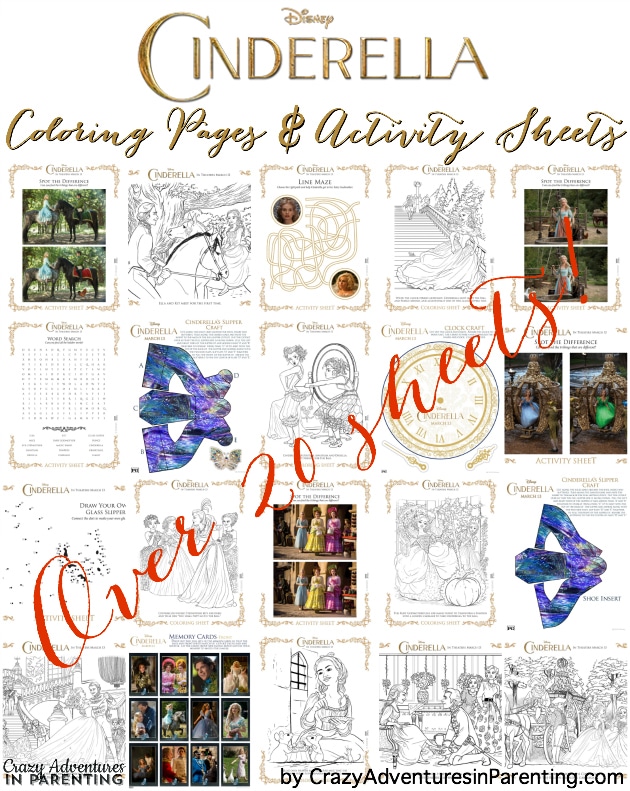 Disney's Cinderella coloring pages and Activity Sheets