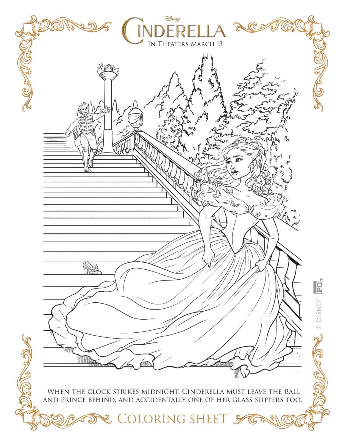 NEW Disney's Cinderella Coloring Pages and Activity Sheets