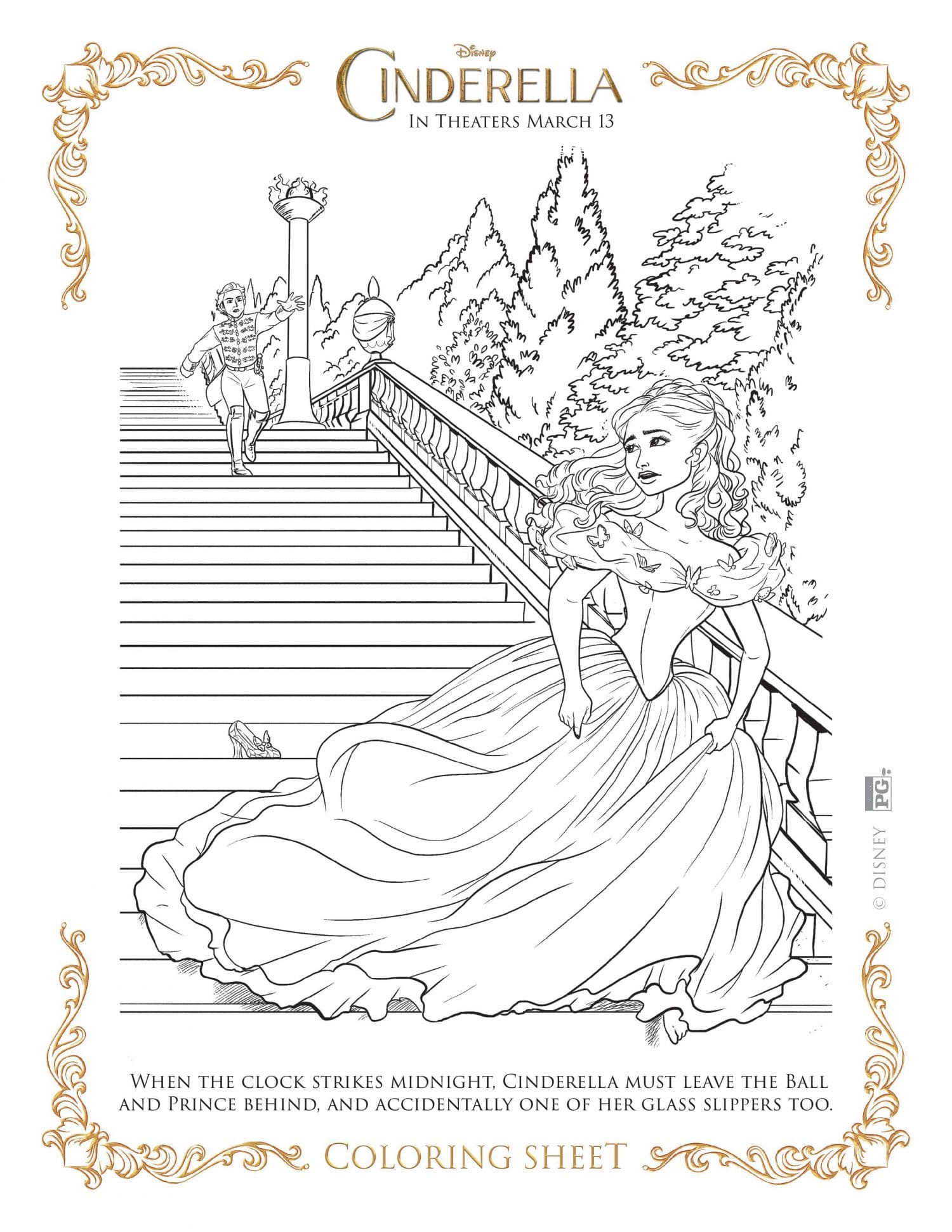 Download NEW Disney's Cinderella Coloring Pages and Activity Sheets