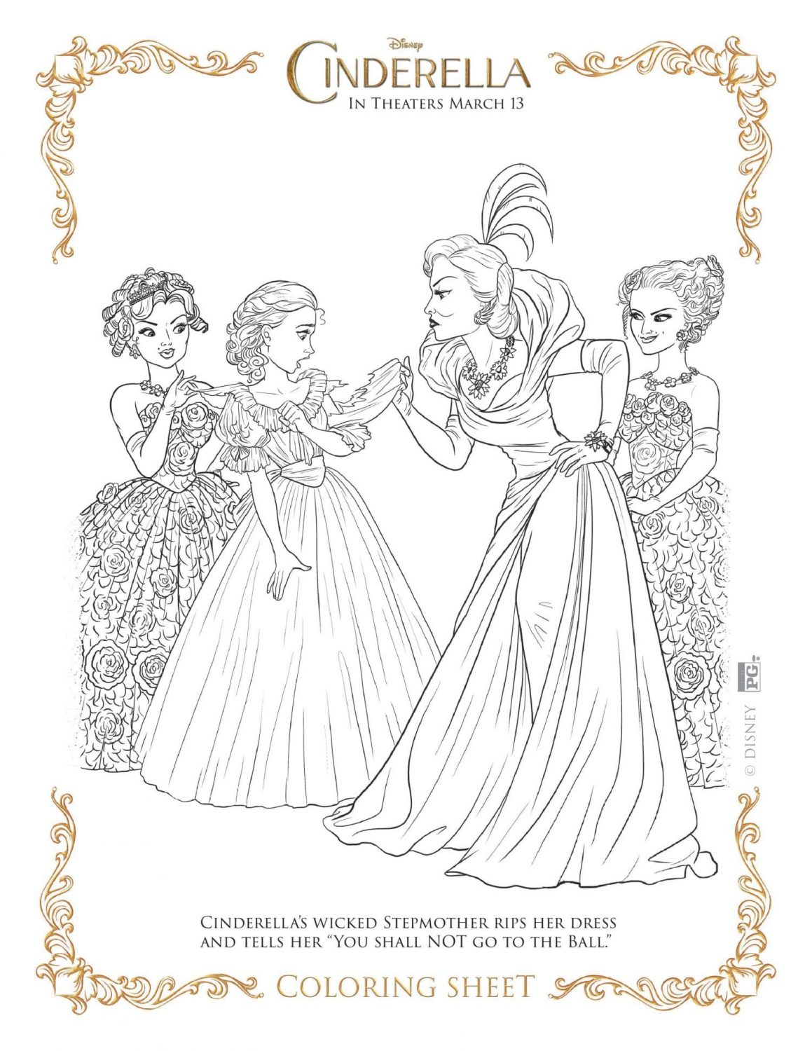 NEW Disney's Cinderella Coloring Pages and Activity Sheets