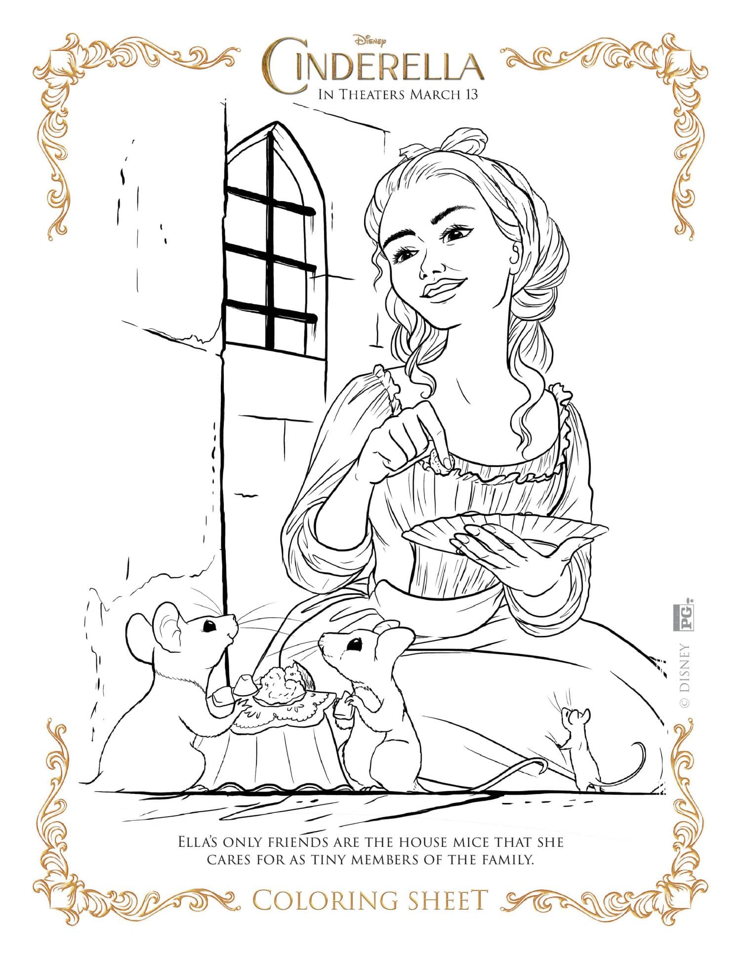 NEW Disney's Cinderella Coloring Pages and Activity Sheets