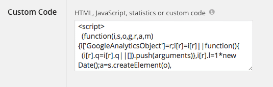 WP Touch area for anayltics code