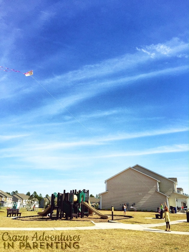 flying kites with the kids
