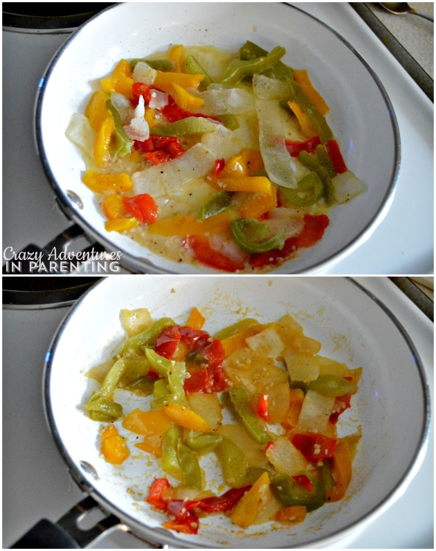 Sautéing onions and peppers in Cuisinart non-stick