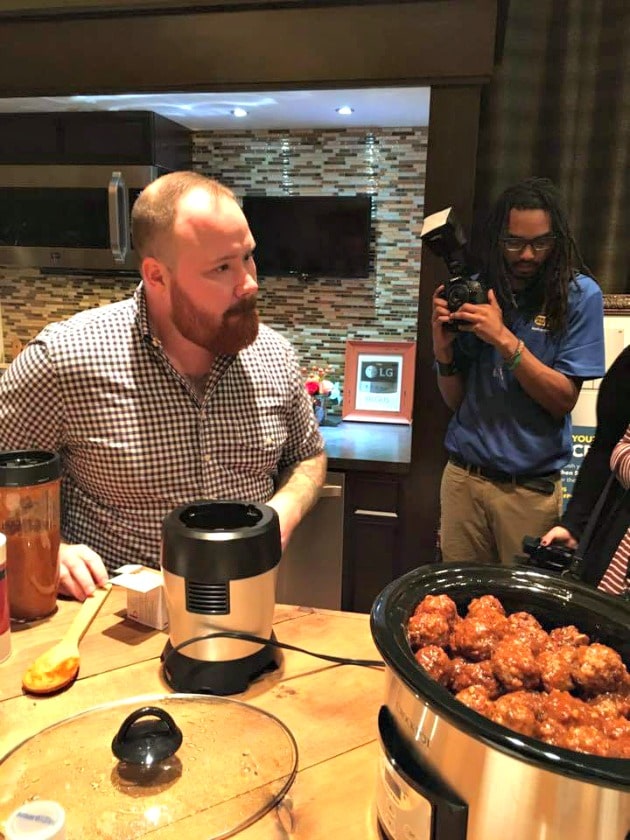 Crispy Pork Meatballs with Sweet and Smoky Sauce made by Kevin Gillespie