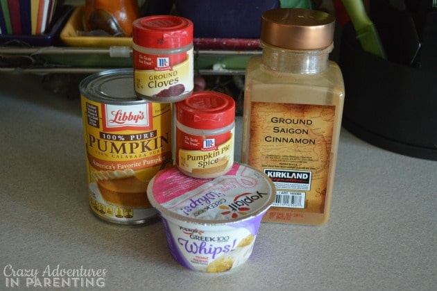 ingredients for pumpkin yogurt dip