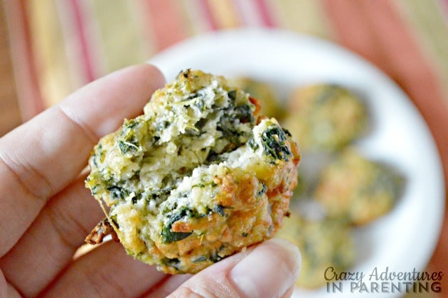 Inside these delicious spinach balls