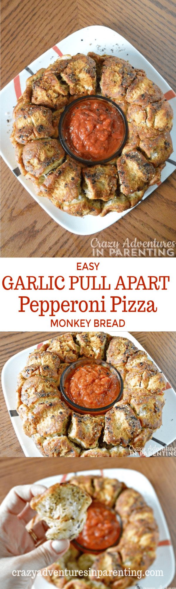 Easy Garlic Pull-Apart Pepperoni Pizza Monkey Bread Recipe