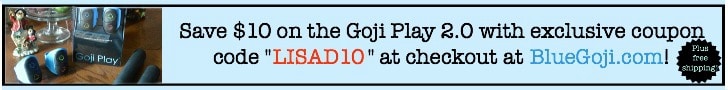 Save $10 on a Goji Play 2.0 at checkout with exclusive coupon code LISAD10 at BlueGoji.com!