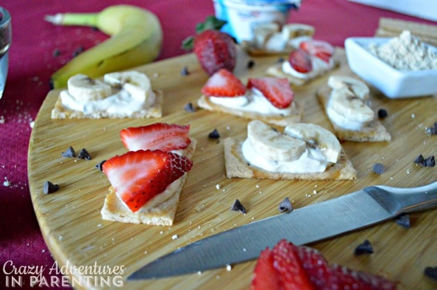 Peanut Butter Chocolate Chip Yogurt Spread Graham Crackers