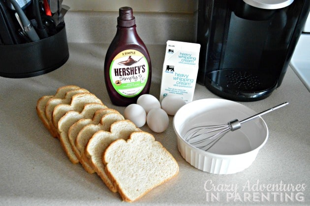 Ingredients for chocolate french toast