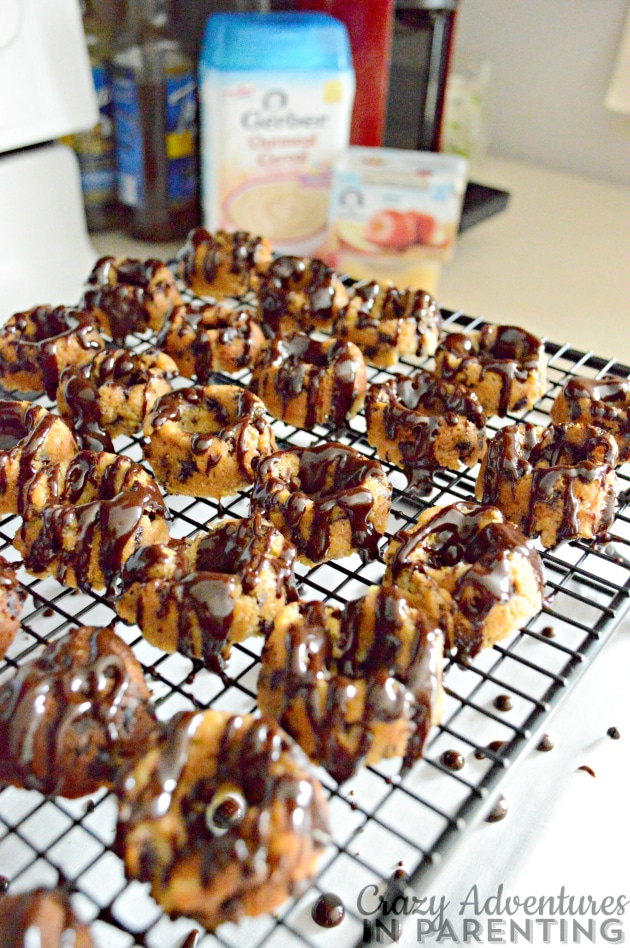 Almost ready to eat oatmeal chocolate chip mini doughnuts