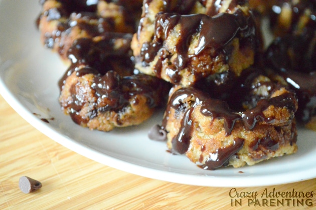 Baked Chocolate Chip Oatmeal Mini Doughnuts on a plate