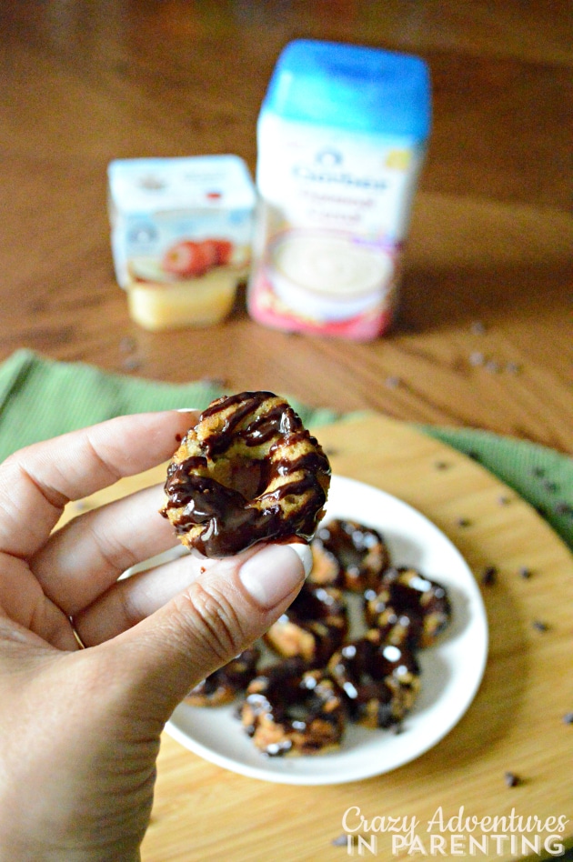 Baked Oatmeal Chocolate Chip Mini Doughnuts Made with Gerber Products