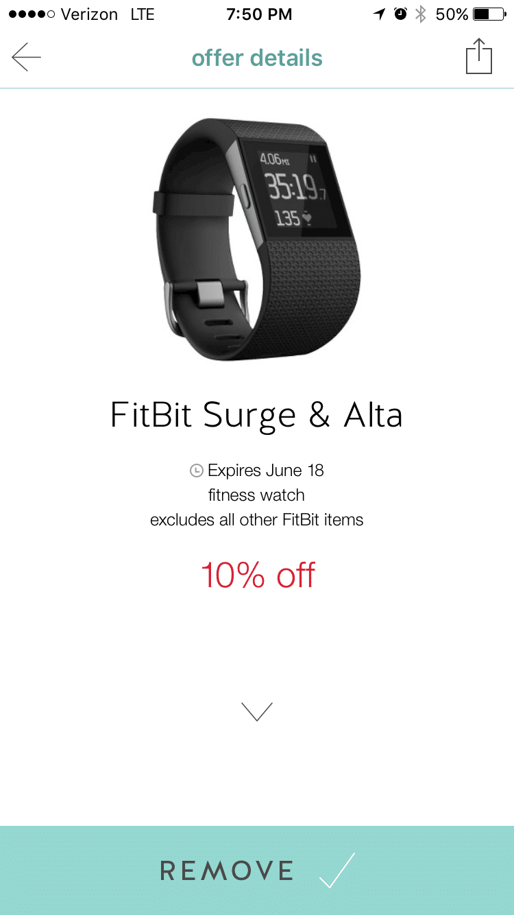 Target Cartwheel sale on FitBit Alta