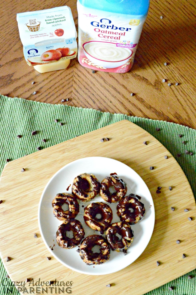 Oatmeal Chocolate Chip Mini Doughnuts Made with Gerber Products