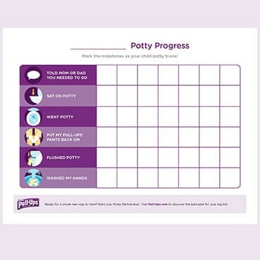 Potty Progress Printable Chore Chart