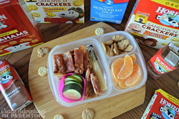 Pizza sticks with Horizon Organic snacks