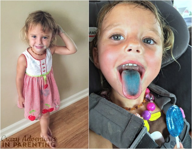 loves blue candy and ice pops