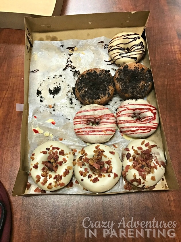 Gourmet doughnuts with Folgers coffee for Veterans Day