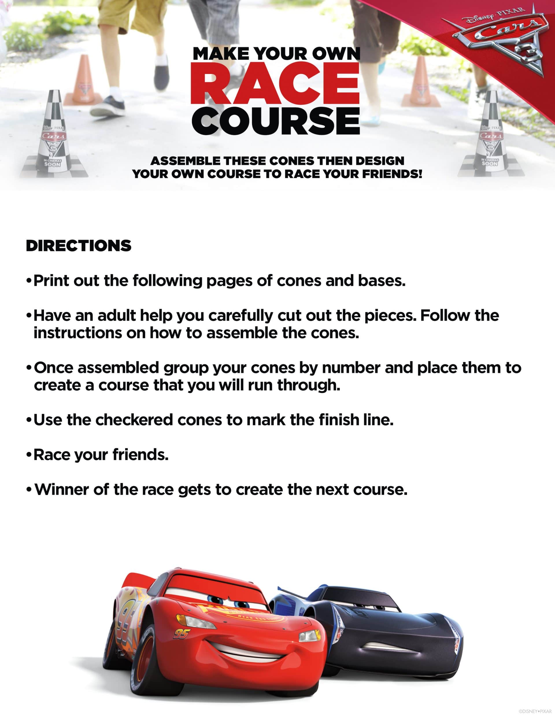 Cars 3 Activity Sheet - Make Your Own Race Course