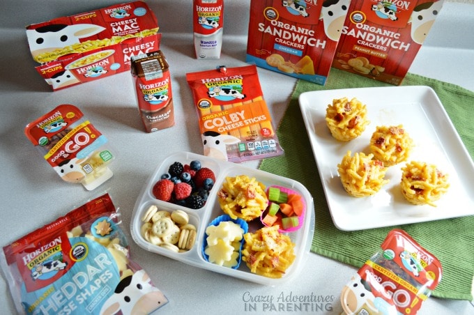 Mac and Cheese Pizza Muffins lunchbox for school